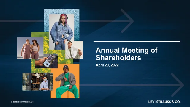 Levi Strauss — Annual Meeting of Shareholders investment banking deck cover