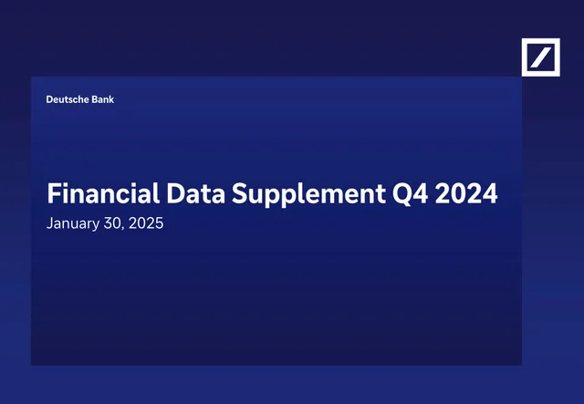 Deutsche Bank — Financial Data Supplement Q4 2024 deck cover