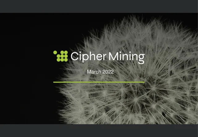 Cipher Mining investment banking deck cover