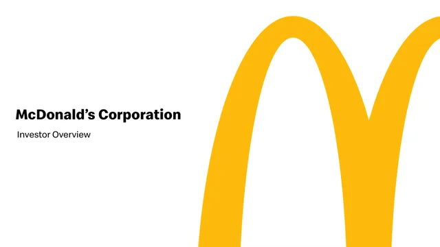 Mcdonalds — McDonald’s Corporation investment banking deck cover