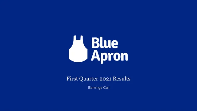 Blue Apron — Title Slide investment banking deck cover