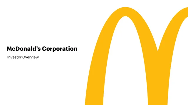 Mcdonalds — McDonald’s Corporation investment banking deck cover