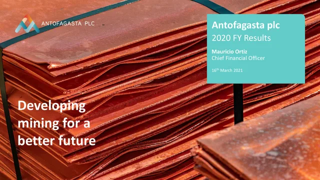 Antofagasta — Antofagasta plc 2020 FY Results investment banking deck cover