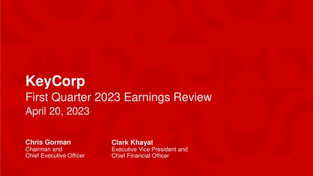 Keycorp — KeyCorp First Quarter 2023 Earnings Review investment banking deck cover