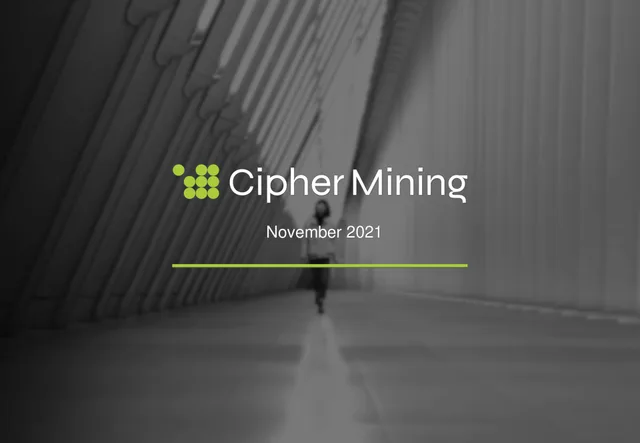 Cipher Mining investment banking deck cover