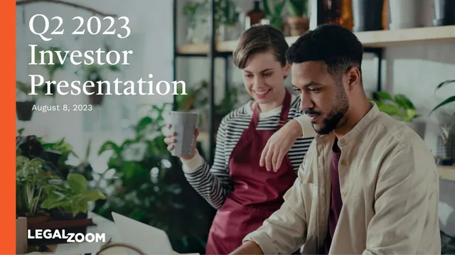 Legalzoom Com — Q2 2023 Investor Presentation investment banking deck cover