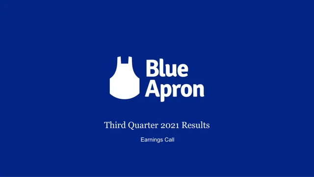 Blue Apron — Title Slide investment banking deck cover