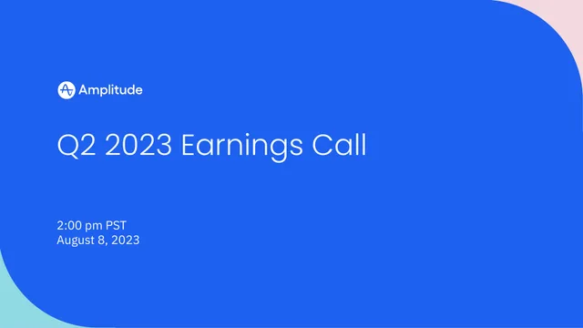 Amplitude — Q2 2023 Earnings Call investment banking deck cover