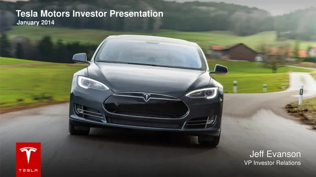 Tesla — Tesla Motors Investor Presentation investment banking deck cover