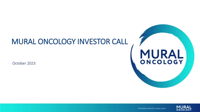 Alkermes — Mural Oncology Investor Call investment banking deck cover