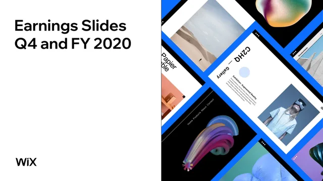 Wix — Earnings Slides Q4 and FY 2020 investment banking deck cover