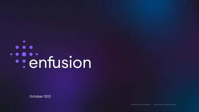 Enfusion — cover slide investment banking deck cover