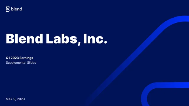 Blend — Blend Labs, Inc. investment banking deck cover