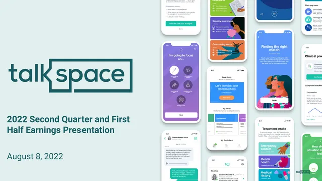 Talkspace — 2022 Second Quarter and First Half Earnings Presentation investment banking deck cover