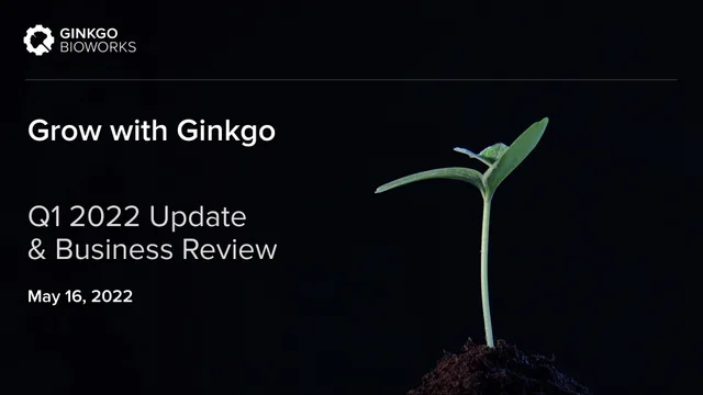 Ginkgo — Grow with Ginkgo investment banking deck cover