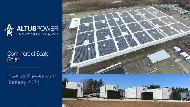 Altus Power — Commercial Scale Solar investment banking deck cover