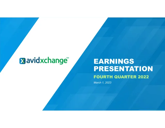 Avidxchange — Earnings Presentation investment banking deck cover