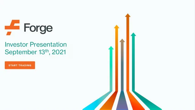 Forge — Cover Slide investment banking deck cover