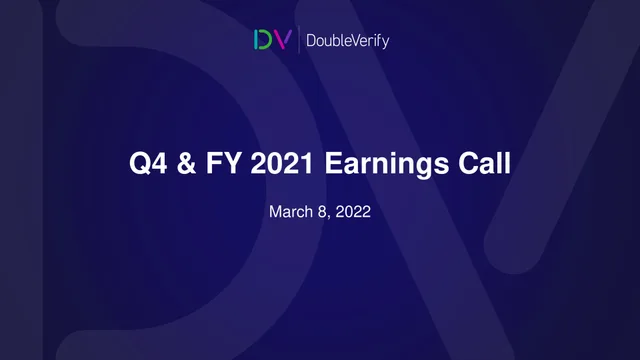 Doubleverify — Q4 & FY 2021 Earnings Call investment banking deck cover