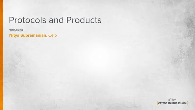 A16z — Protocols and Products investment banking deck cover