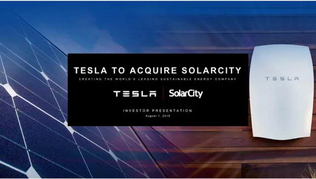 Tesla — Tesla To Acquire Solarcity investment banking deck cover