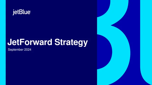 Jetblue — JetForward Strategy investment banking deck cover