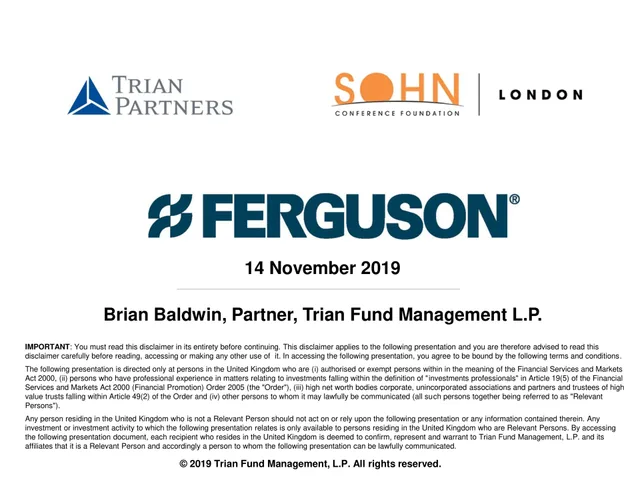 Trian Partners — Title Slide investment banking deck cover
