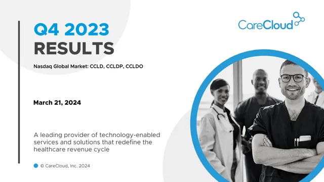 Carecloud — Q4 2023 Results investment banking deck cover
