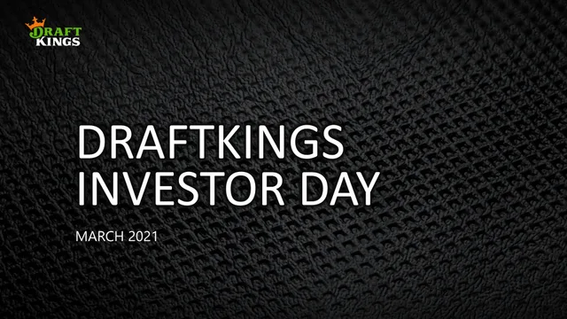 Draftkings — Draftkings Investor Day investment banking deck cover