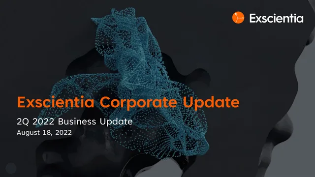 Exscientia — Exscientia Corporate Update investment banking deck cover
