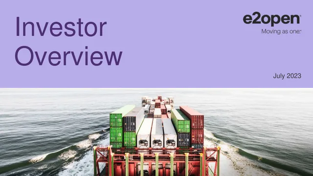 E2open — Investor Overview investment banking deck cover