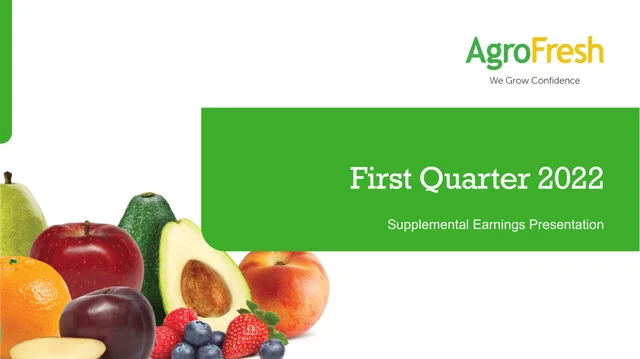 Agrofresh — First Quarter 2022 investment banking deck cover