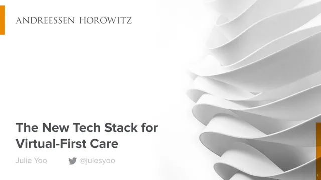 A16z — The New Tech Stack for Virtual-First Care investment banking deck cover