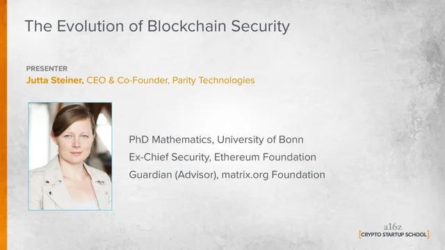 A16z — The Evolution of Blockchain Security investment banking deck cover