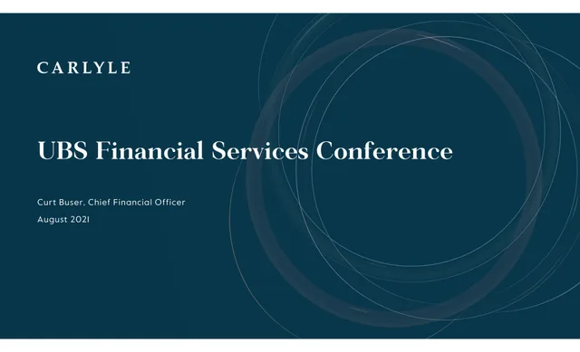 Carlyle — UBS Financial Services Conference investment banking deck cover