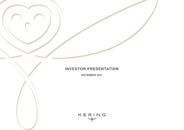 Kering — Title Slide investment banking deck cover