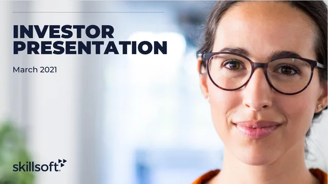 Skillsoft — Investor Presentation investment banking deck cover