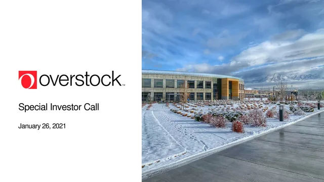 Overstock — Special Investor Call investment banking deck cover