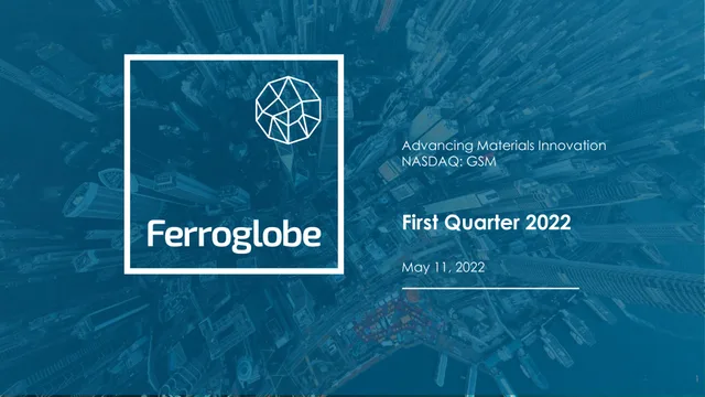 Ferroglobe — Title Slide investment banking deck cover