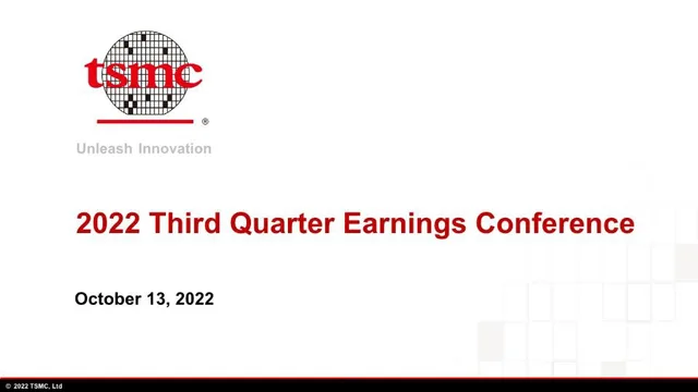 Tsmc — 2022 Third Quarter Earnings Conference investment banking deck cover