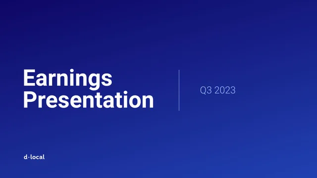 Dlocal — Earnings Presentation investment banking deck cover