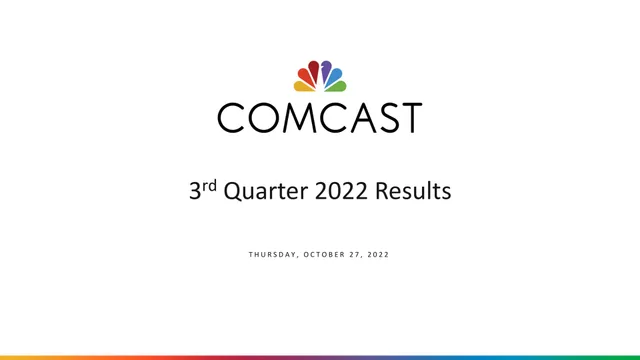 Comcast — 3rd Quarter 2022 Results investment banking deck cover