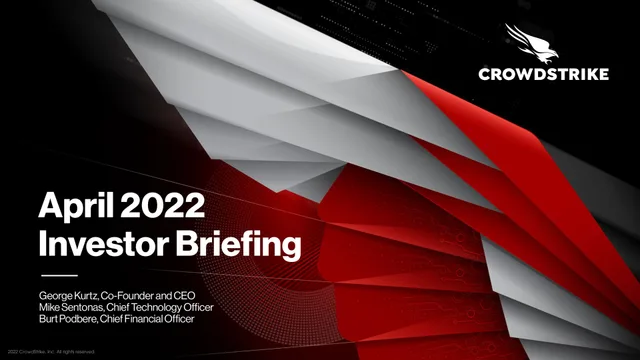 Crowdstrike — April 2022 Investor Briefing investment banking deck cover
