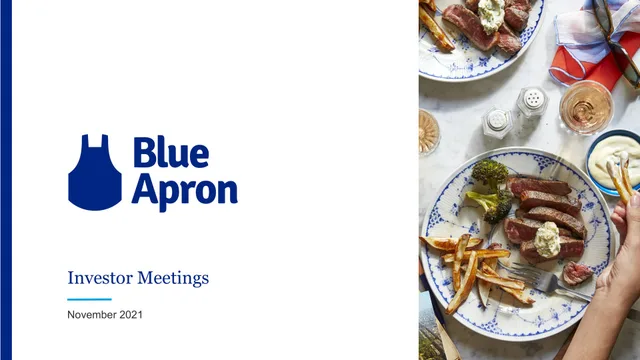 Blue Apron — Cover Slide investment banking deck cover