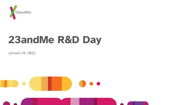 23andme — 23andMe R&D Day investment banking deck cover