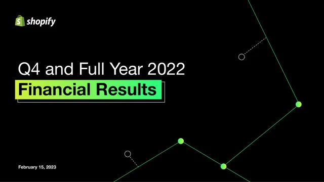 Shopify — Q4 and Full Year 2022 Financial Results investment banking deck cover