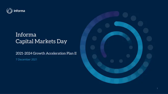 Informa — Informa Capital Markets Day investment banking deck cover