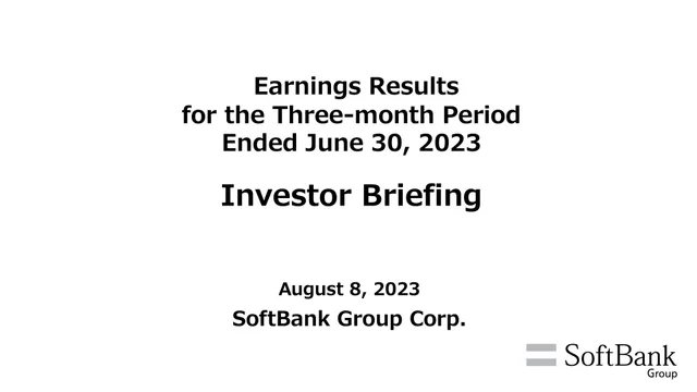 SoftBank — Earnings Presentation Cover Slide investment banking deck cover