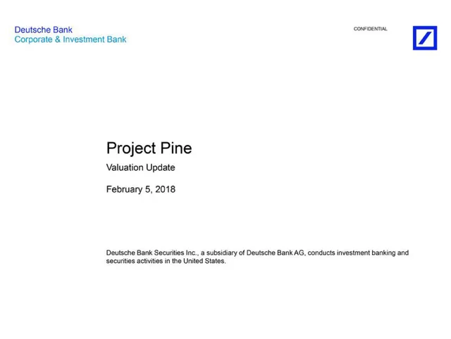 Deutsche Bank — Project Pine investment banking deck cover