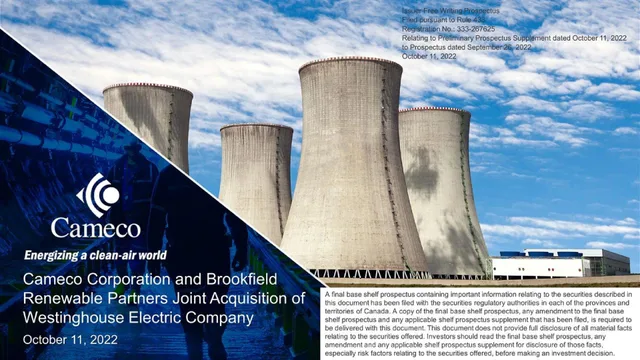Cameco — Cameco Corporation and Brookfield Renewable Partners Joint Acquisition of Westinghouse Electric Company investment banking deck cover